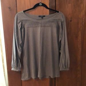 Gray 3/4 puffy sleeve cotton/modal top